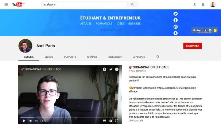 chaine youtube axel paris designer développeur