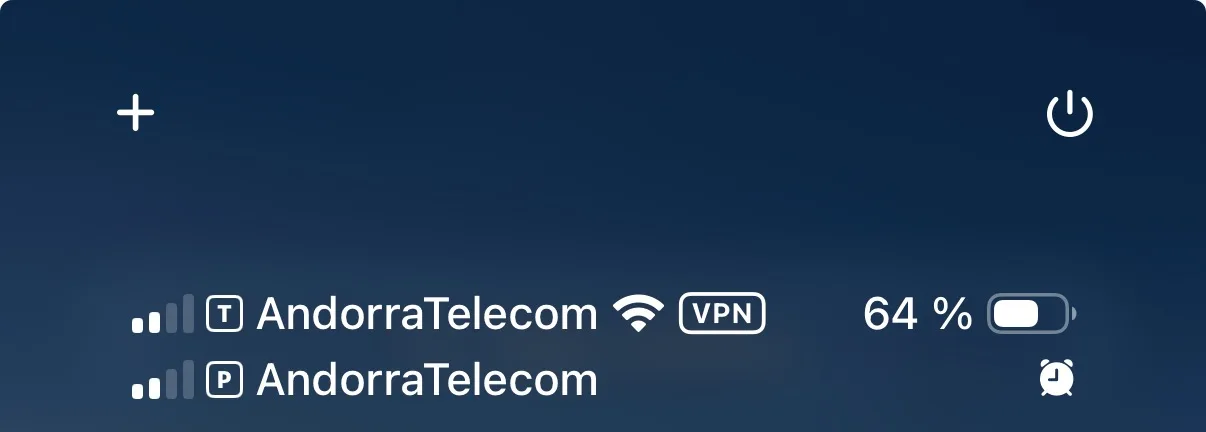 Indicateur de réseau AndorraTelecom affiché sur un smartphone avec signal 4G