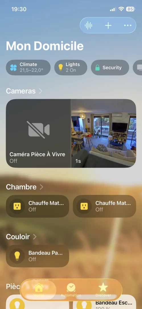 Intégration Homekit caméra intérieure advance