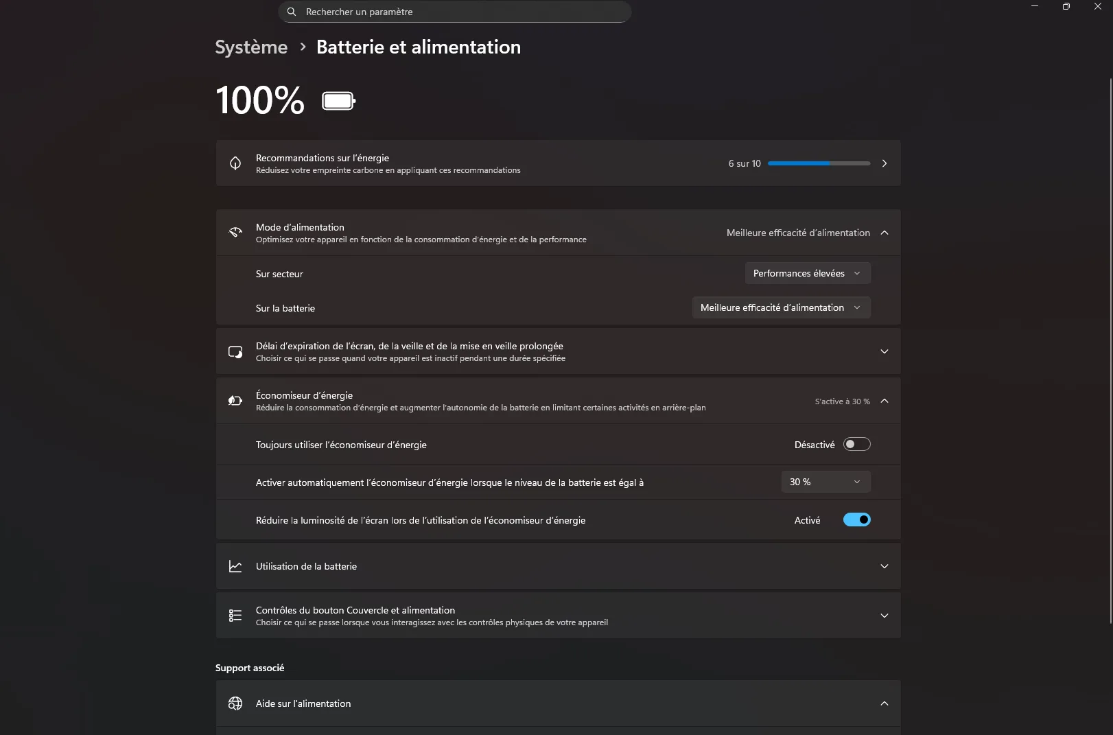 mode d'alimentation