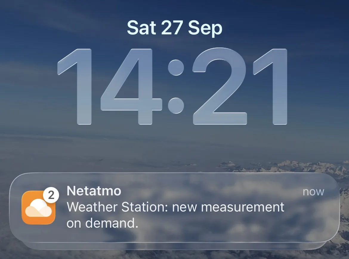 Notification de demande de mesure Netatmo