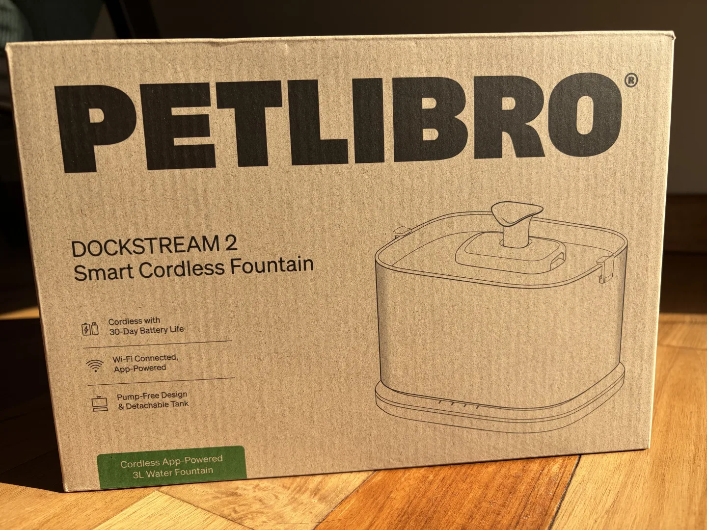 Boîte de la fontaine à eau sans fil Petlibro Dockstream 2