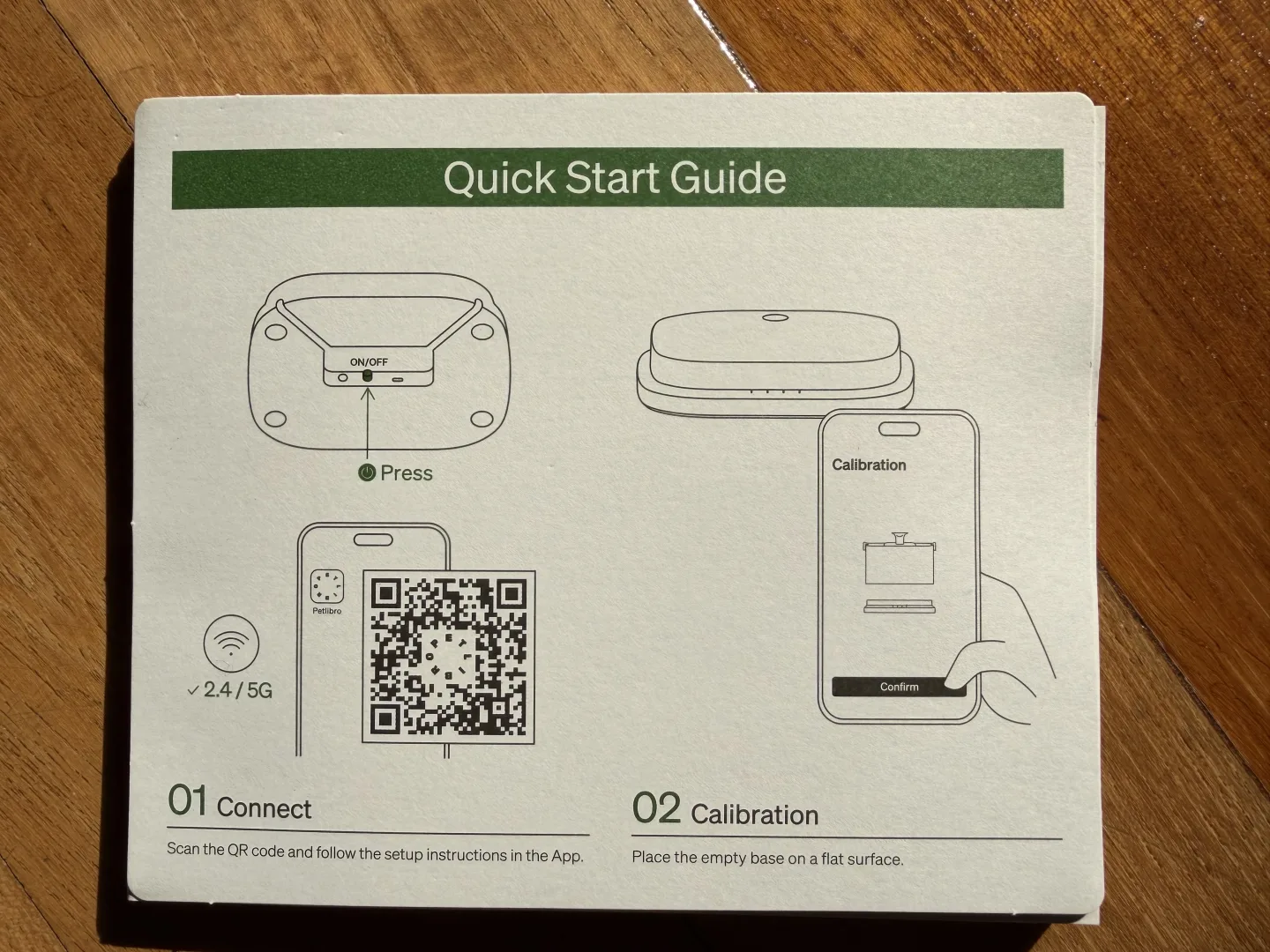 Guide de démarrage rapide au dos de la boîte de la Petlibro Dockstream 2