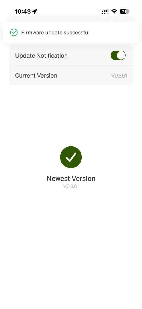 Application Petlibro : firmware 0.3.61 installé avec succès
