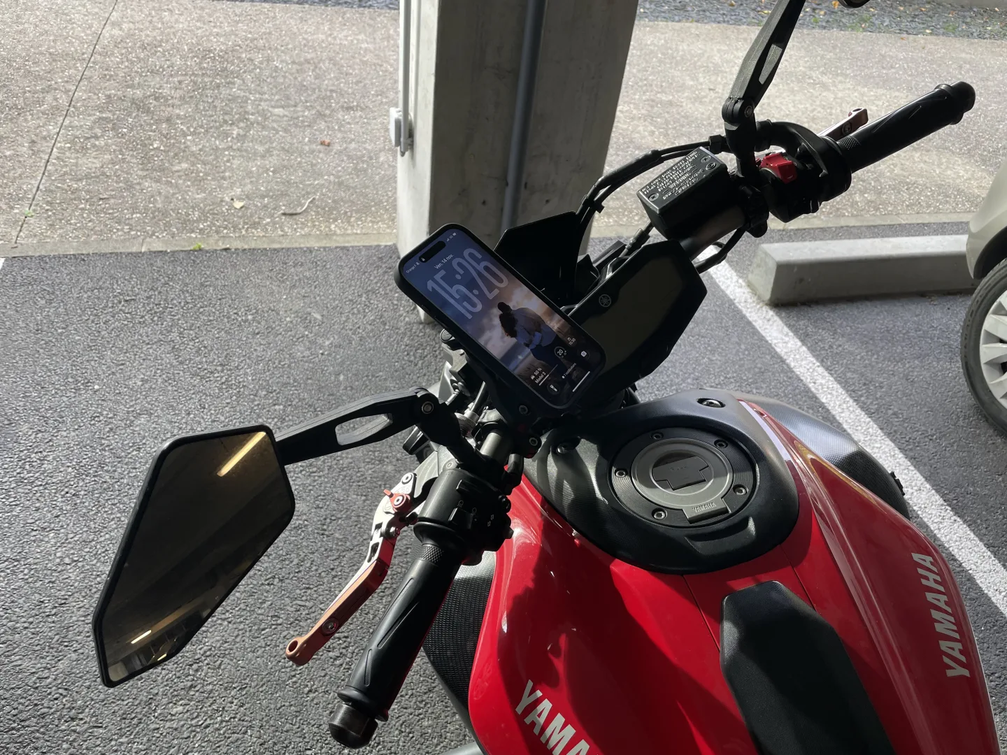 Coque Quad Lock fixée vue du dessus