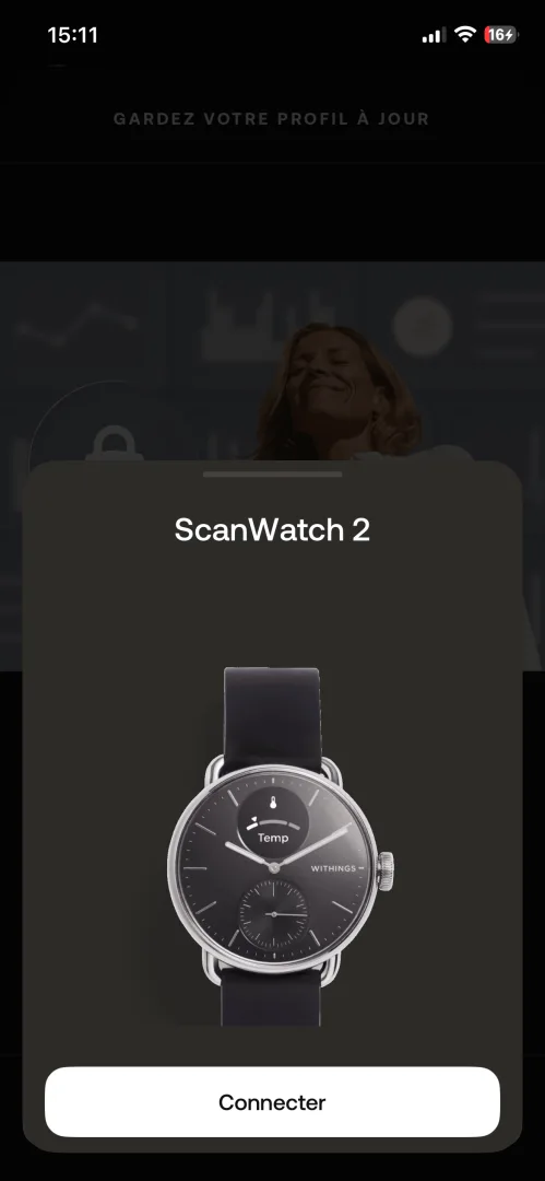 Withings Health Mate processus configuration initiale iPhone
