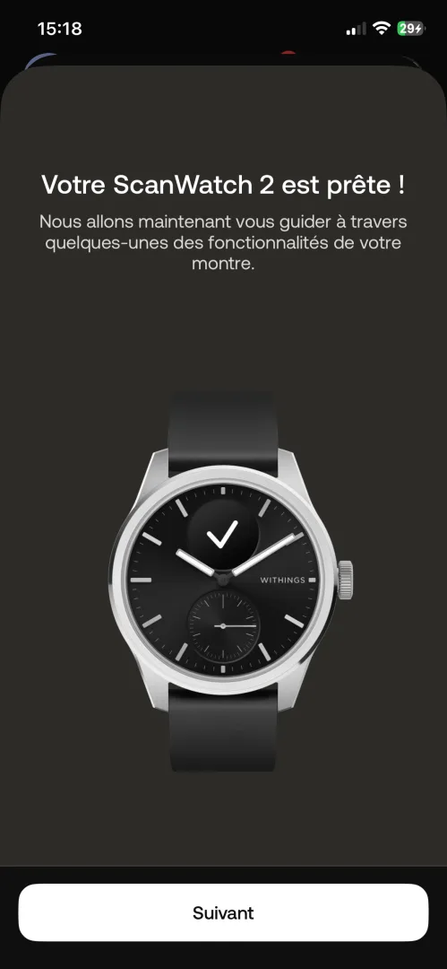 Withings Health Mate processus configuration initiale iPhone