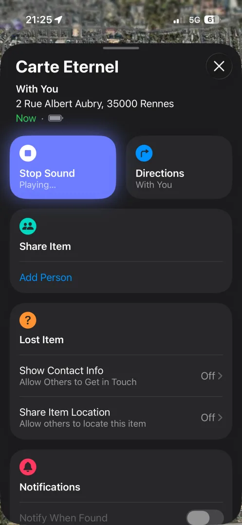 Carte eternel avec son en cours 