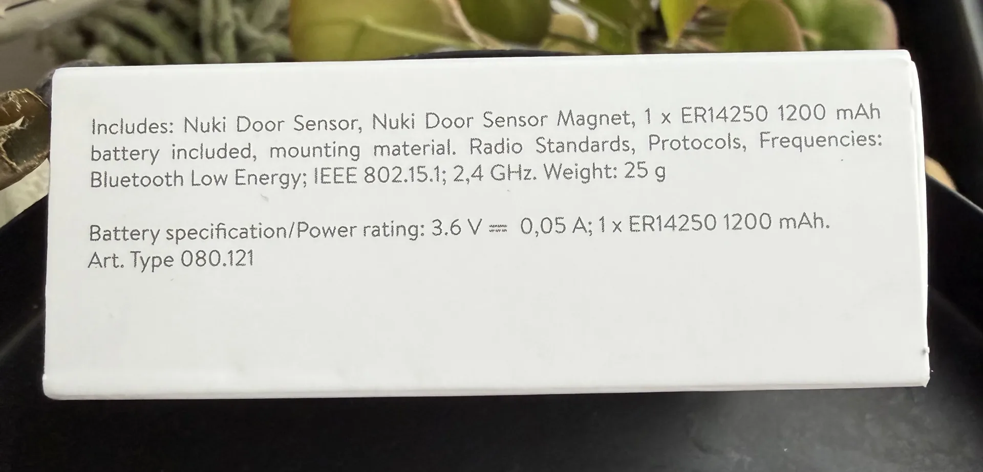Caractéristiques techniques du Nuki Door Sensor