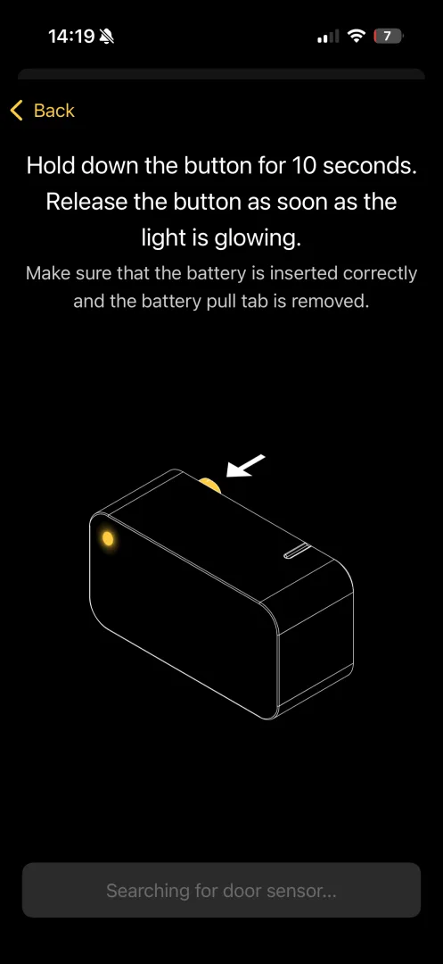 Pas à pas installation Door Sensor