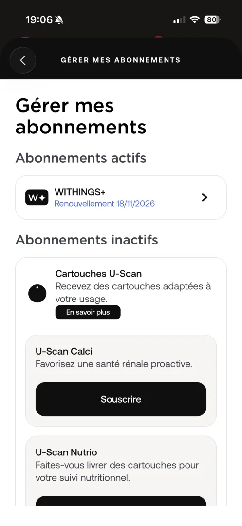 abonnement Withings+