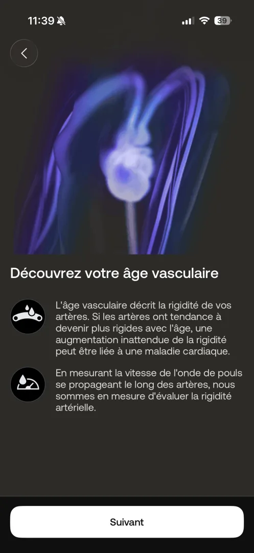 Découvrir l'âge vasculaire : explication dans l'app Health Mate