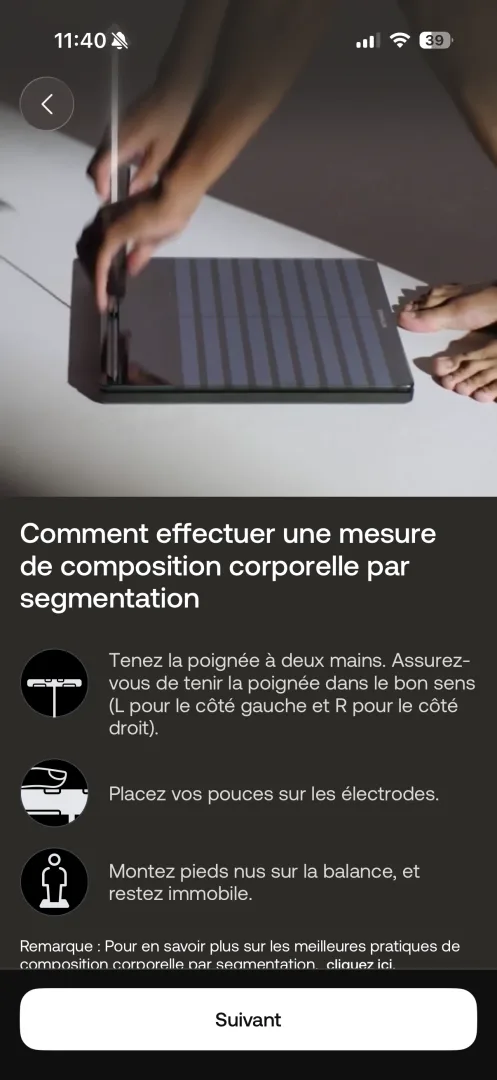 Comment effectuer une mesure de composition corporelle par segmentation