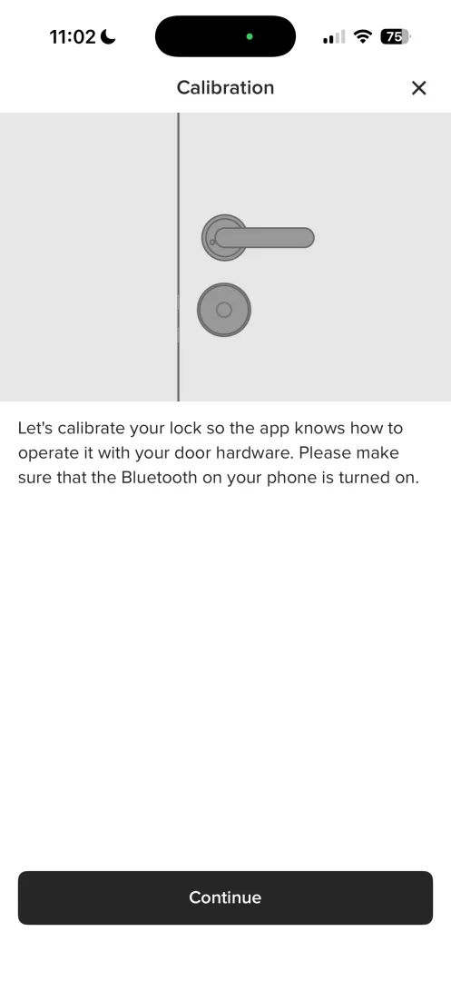 Calibration Yale Linus L2 Lite poignée relevée pour engager pêne dormant Bluetooth