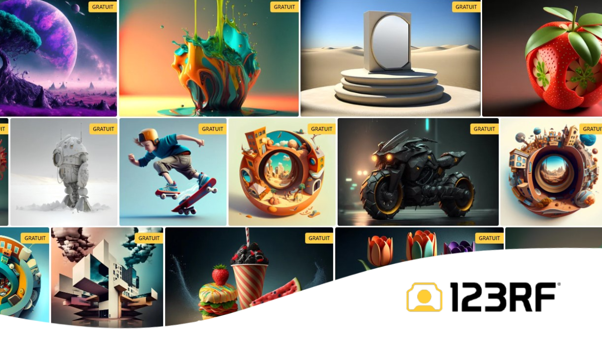 123RF : Vous aide à trouver des visuels 3D gratuits pour votre contenu