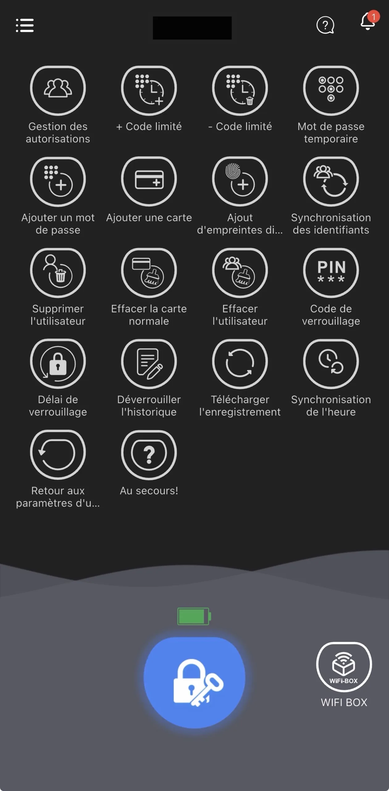 Application WELOCK pour gérer la serrure connectée U81