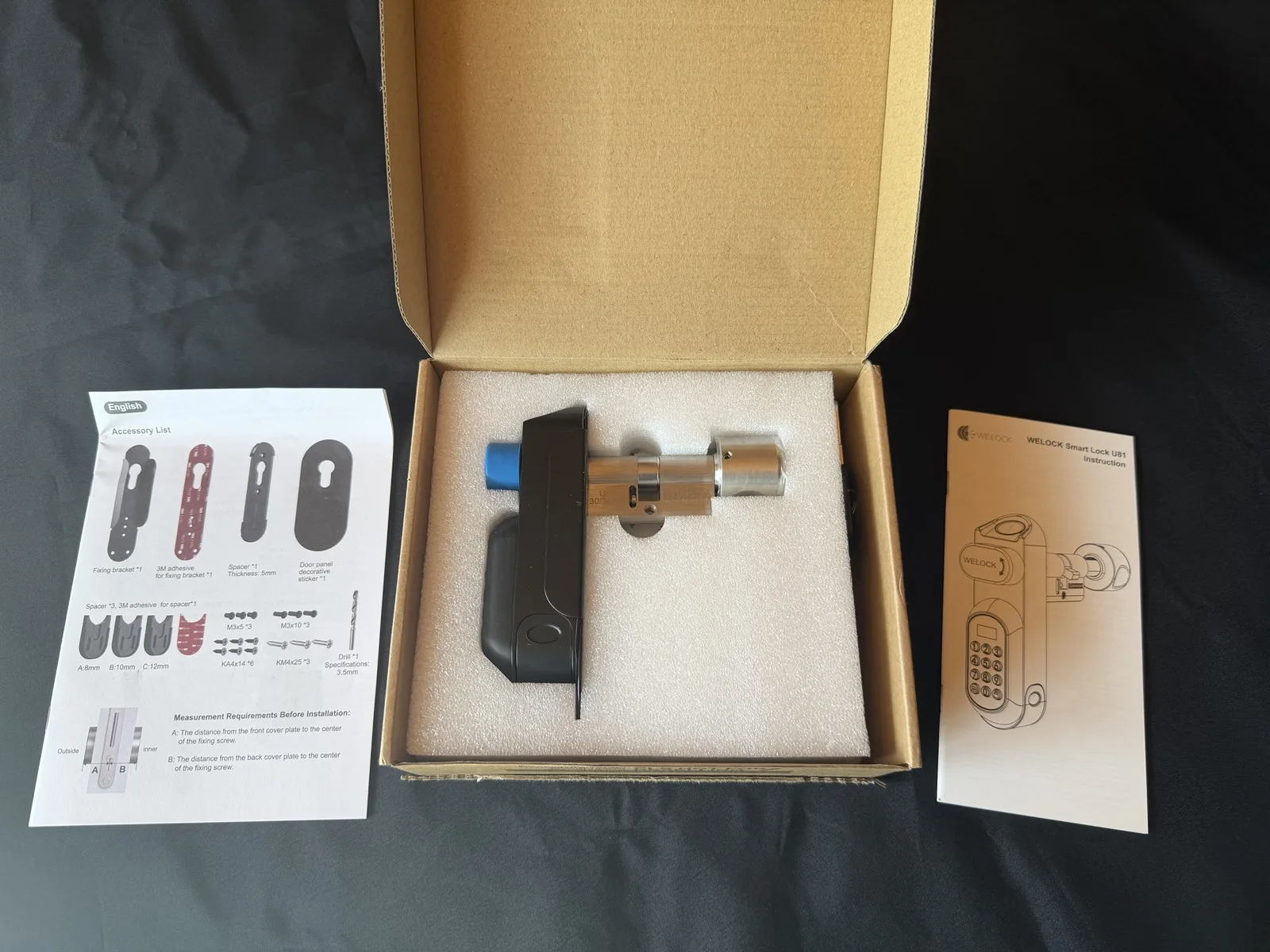 Serrure connectée WELOCK U81 sortie de sa boîte