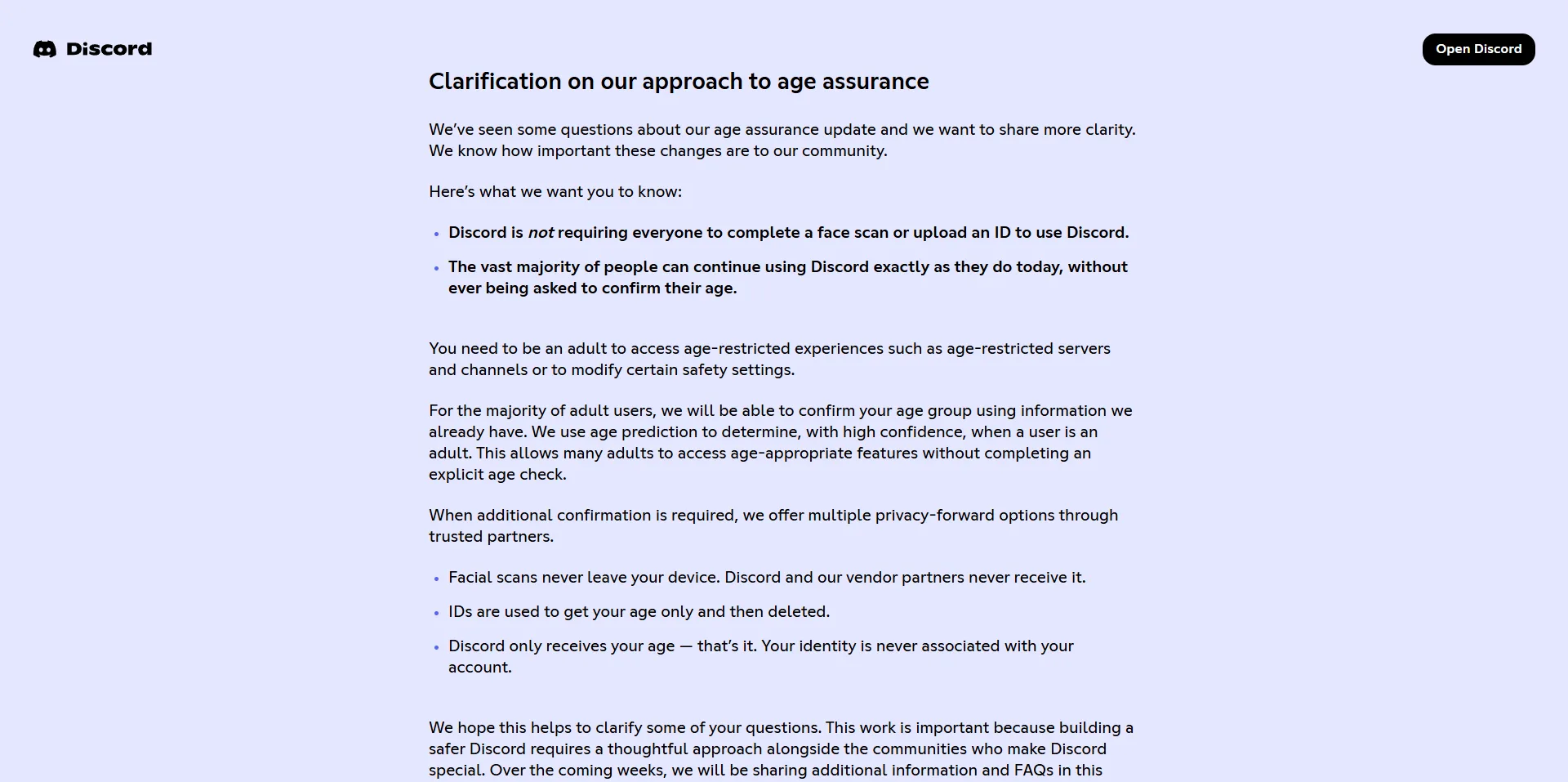 vérification age discord