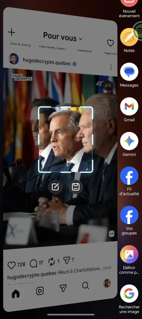 Le portail magic avec google search indiquant qui est la personne sur l'image depuis le magic v6 d'Honor
