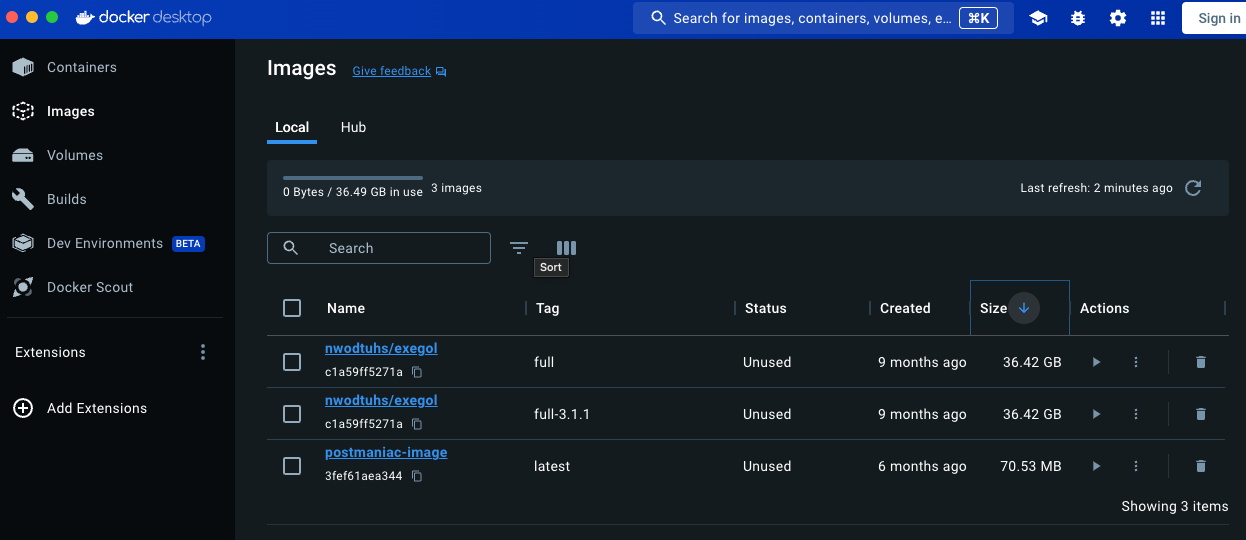 image docker la plus lourde dashboard