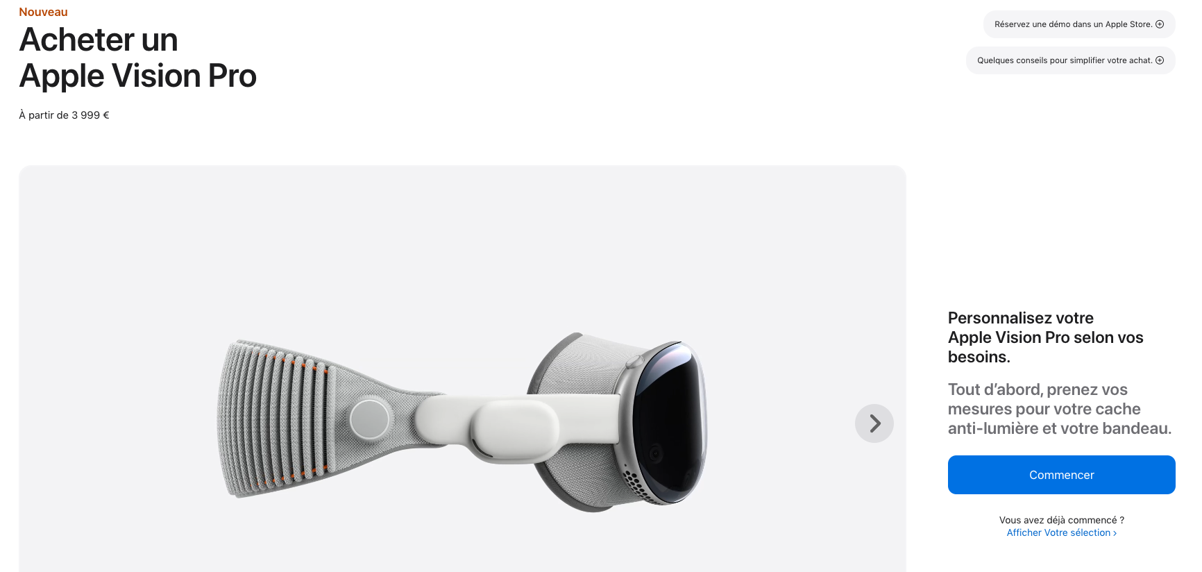 apple vision pro site officiel