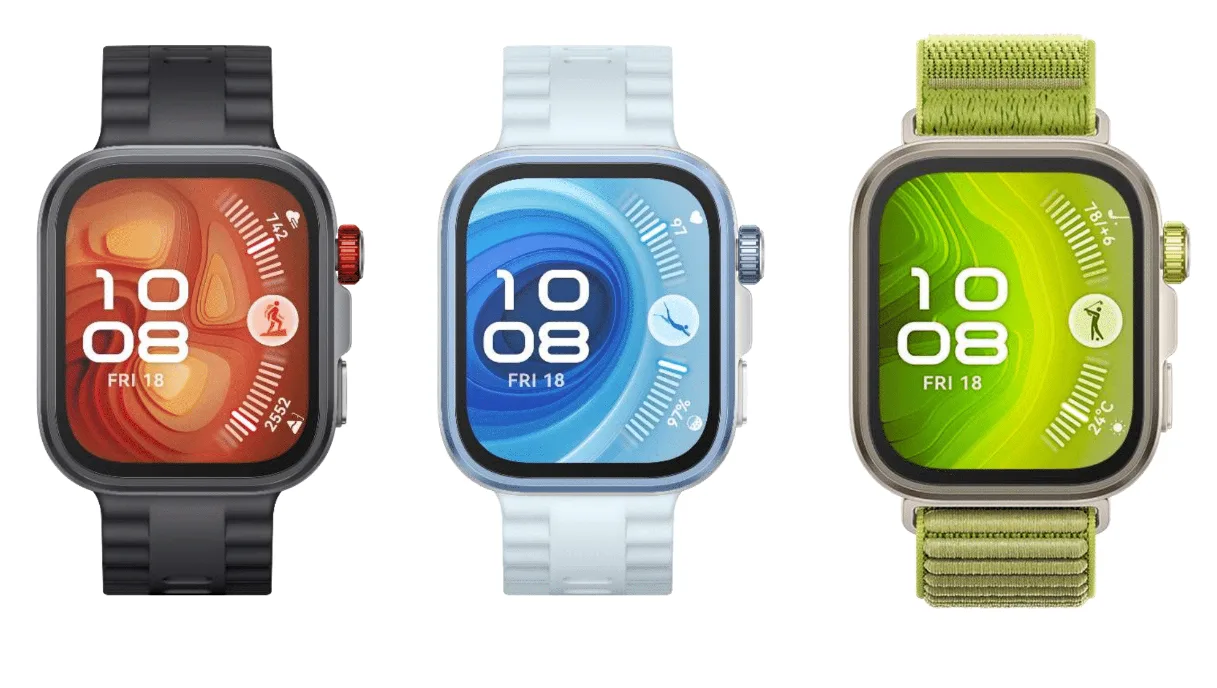 3 couleurs huawei watch fit 4 pro noir, bleu, vert