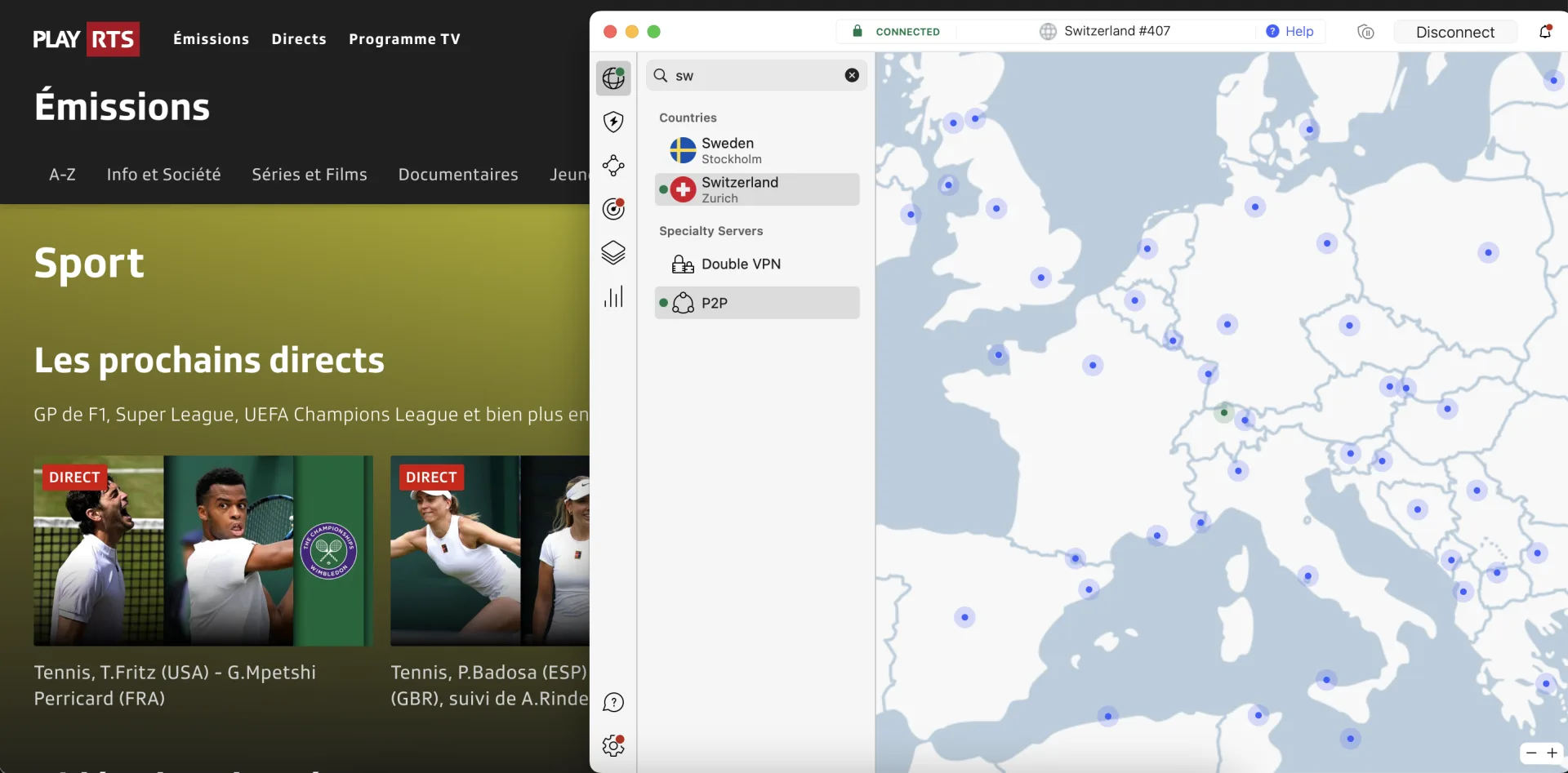 Play RTS débloqué avec NordVPN en Suisse