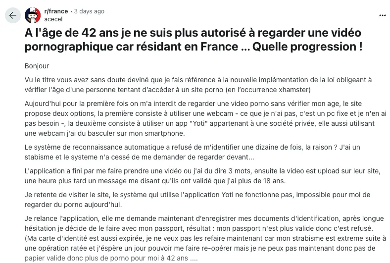 témoignage utilisateur bloqué xhamster