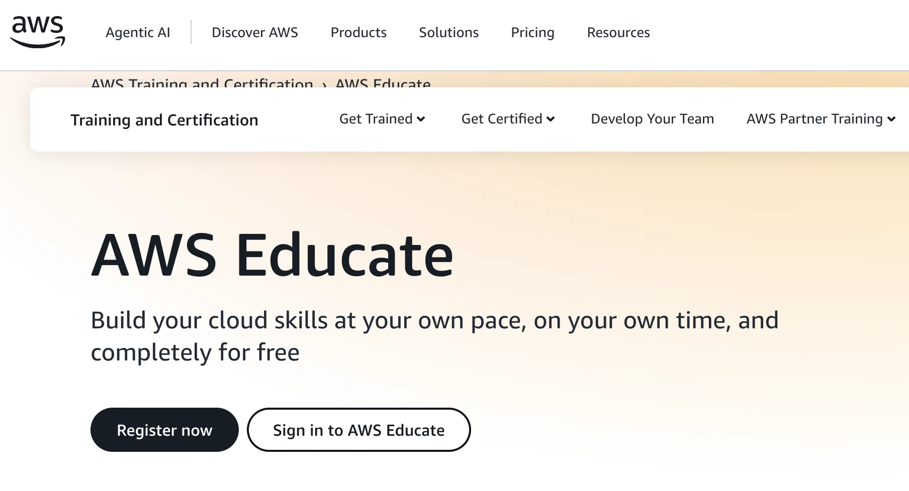 inscription AWS Educate