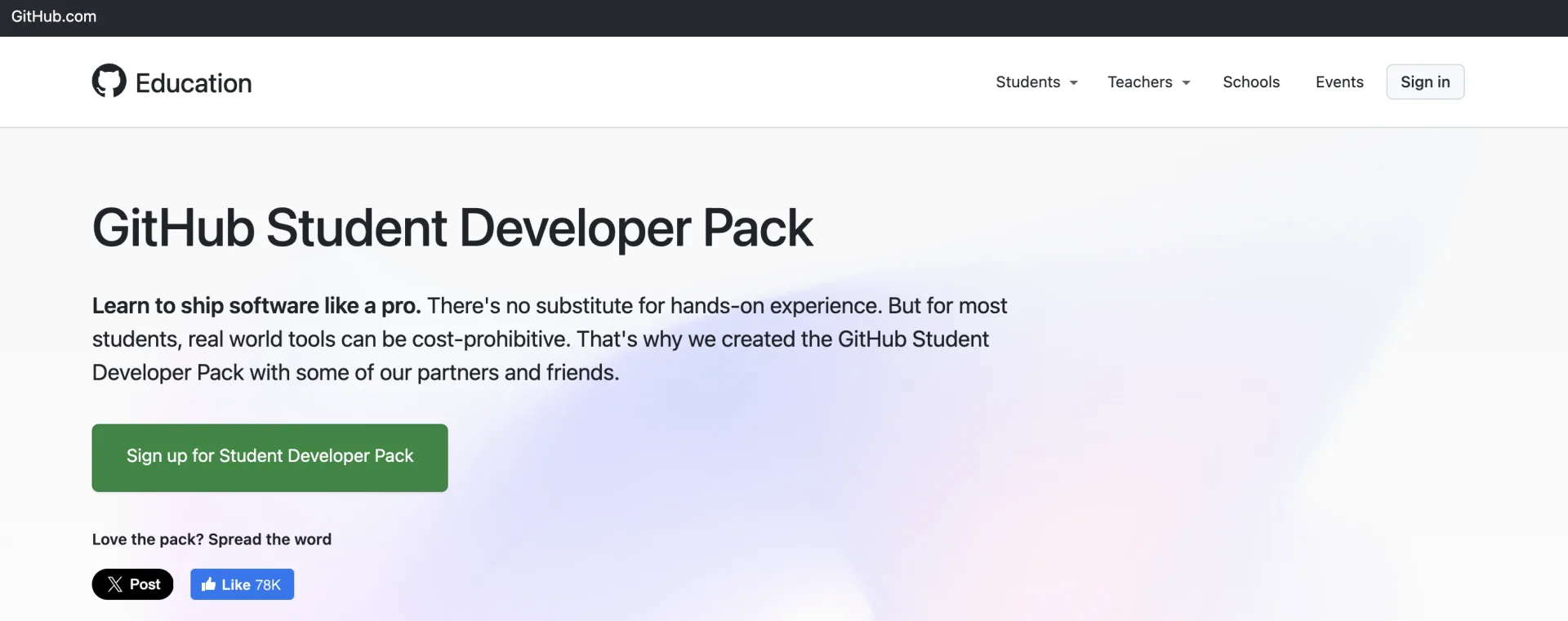 GitHub Student Developer Pack