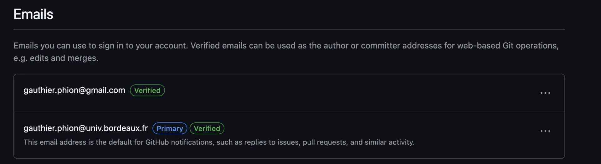 adresse email étudiante et personnelle