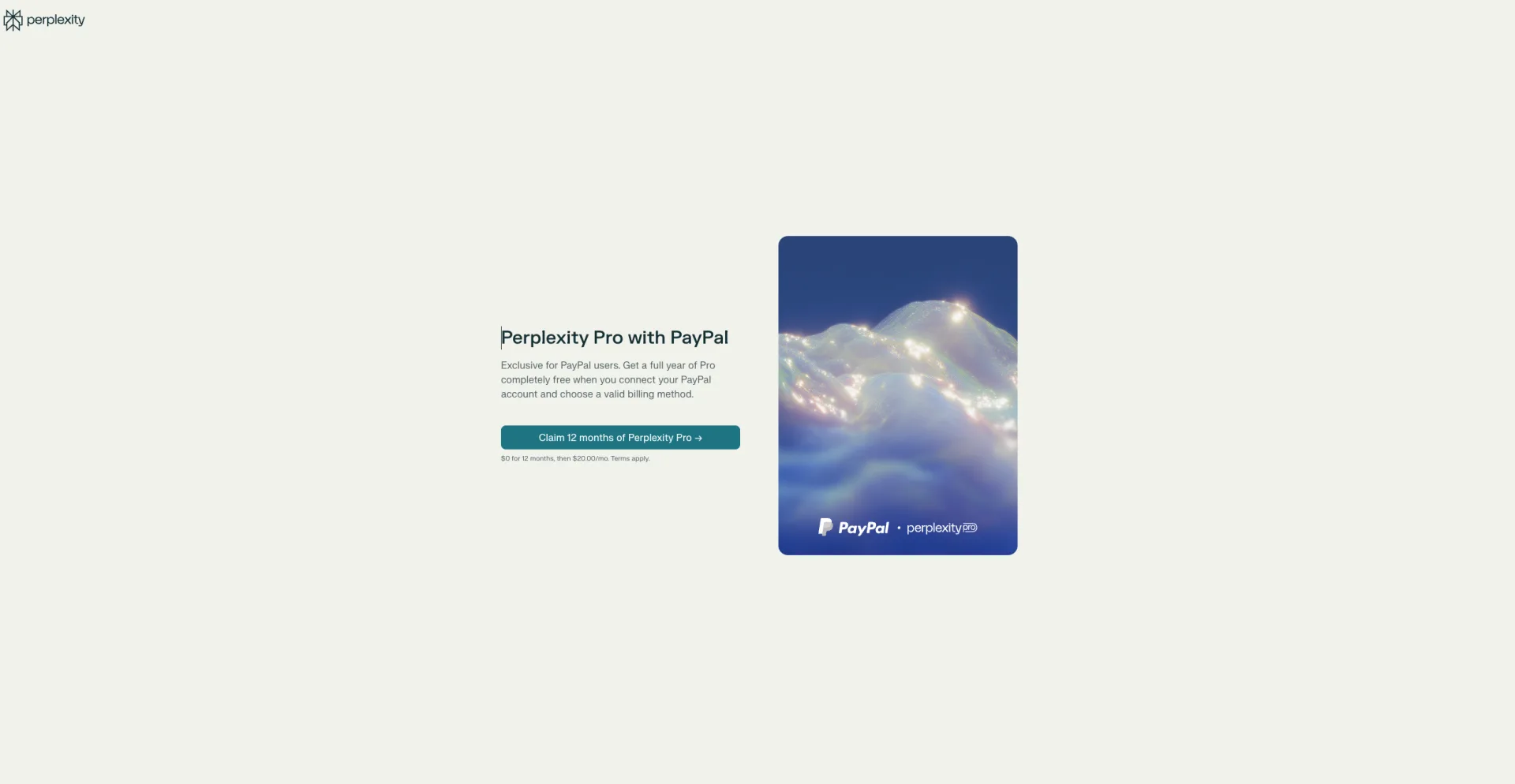 site web perplexity pro paypal gratuit