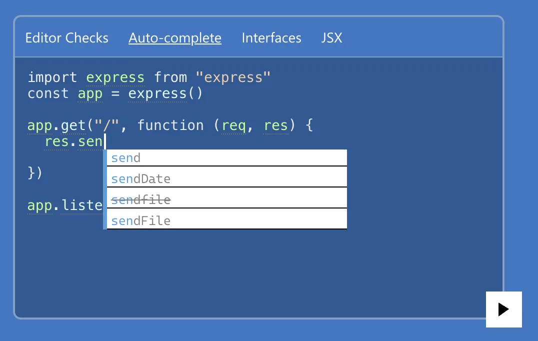 autocomplétion typescript