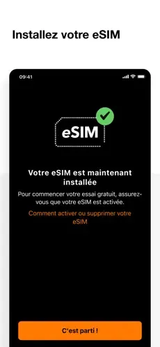 Installation eSim forfait gratuit orange 5G