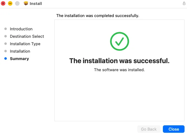 Fin de l'installation d'un VPN pour macOS