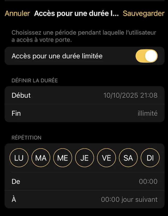 Accès pour une durée déterminée Nuki Fob