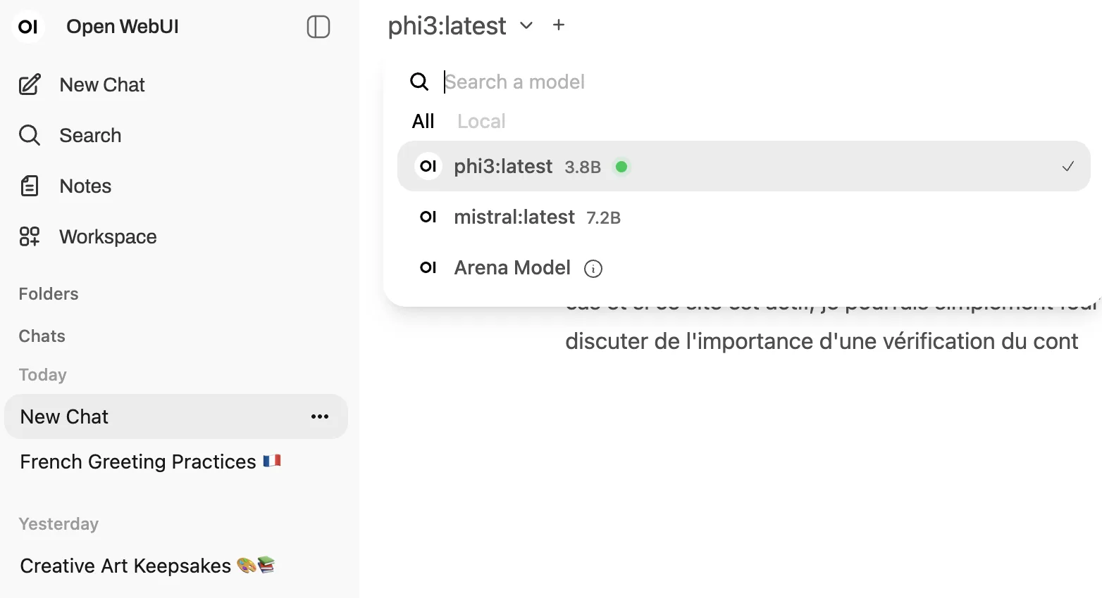 Switching à la volé d'un modèle
