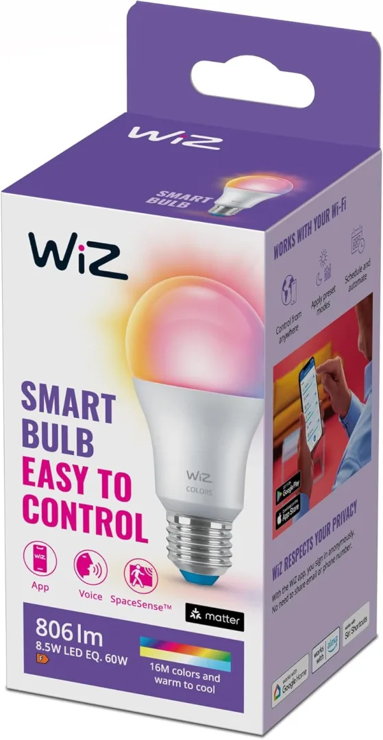 Ampoule connectée Alexa sans hub WiZ E27 RGB