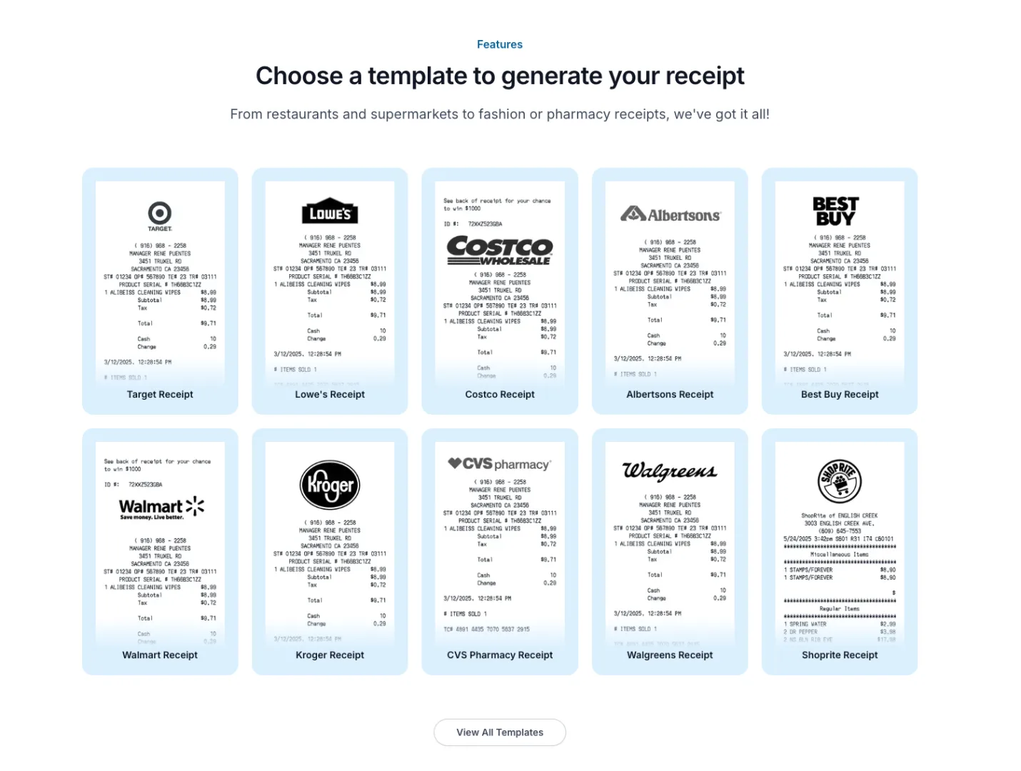 templates ReceiptFaker