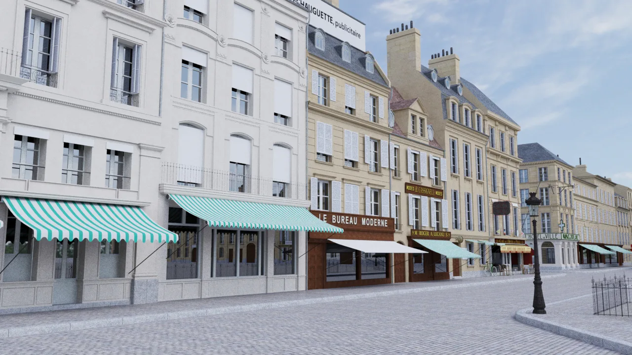 image 3D virtuelle de Caen en 1936