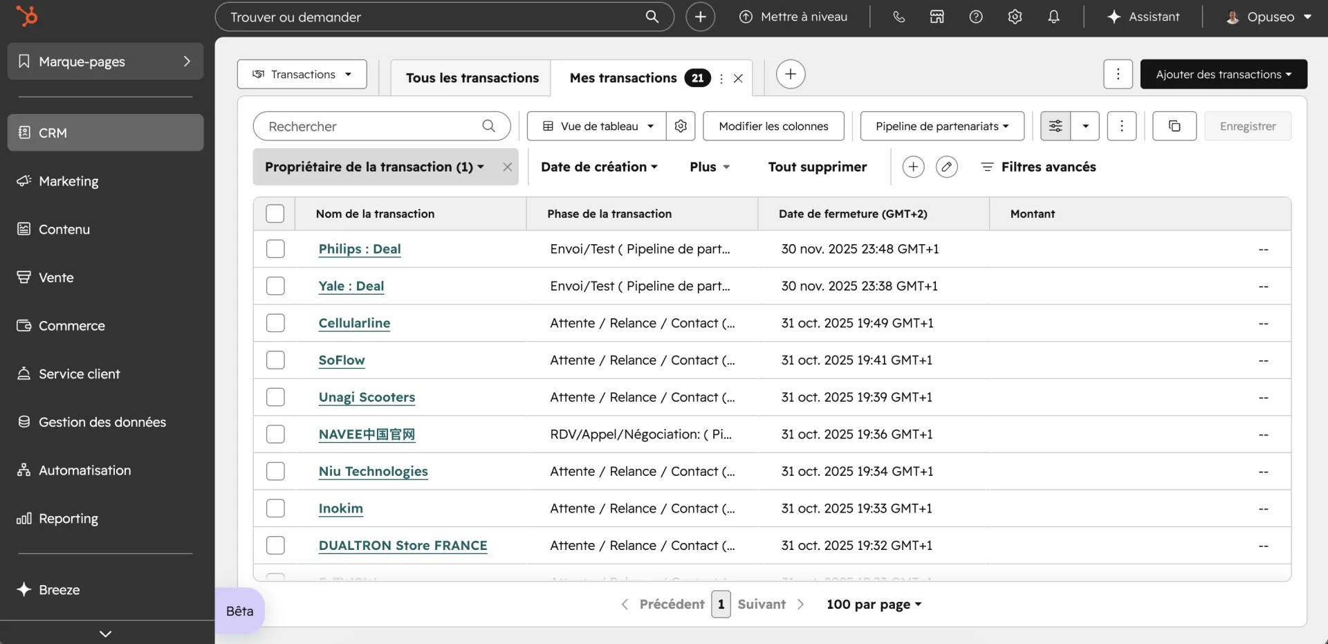 transactions HubSpot
