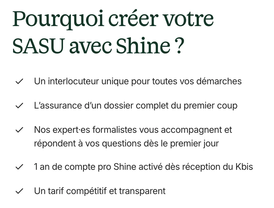 pourquoi créer SASU Shine