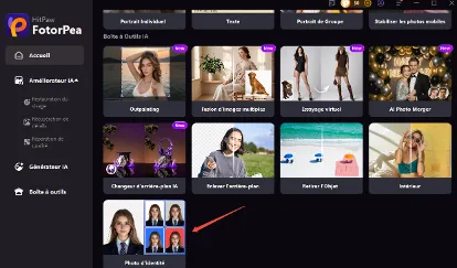 création de photos d'identité