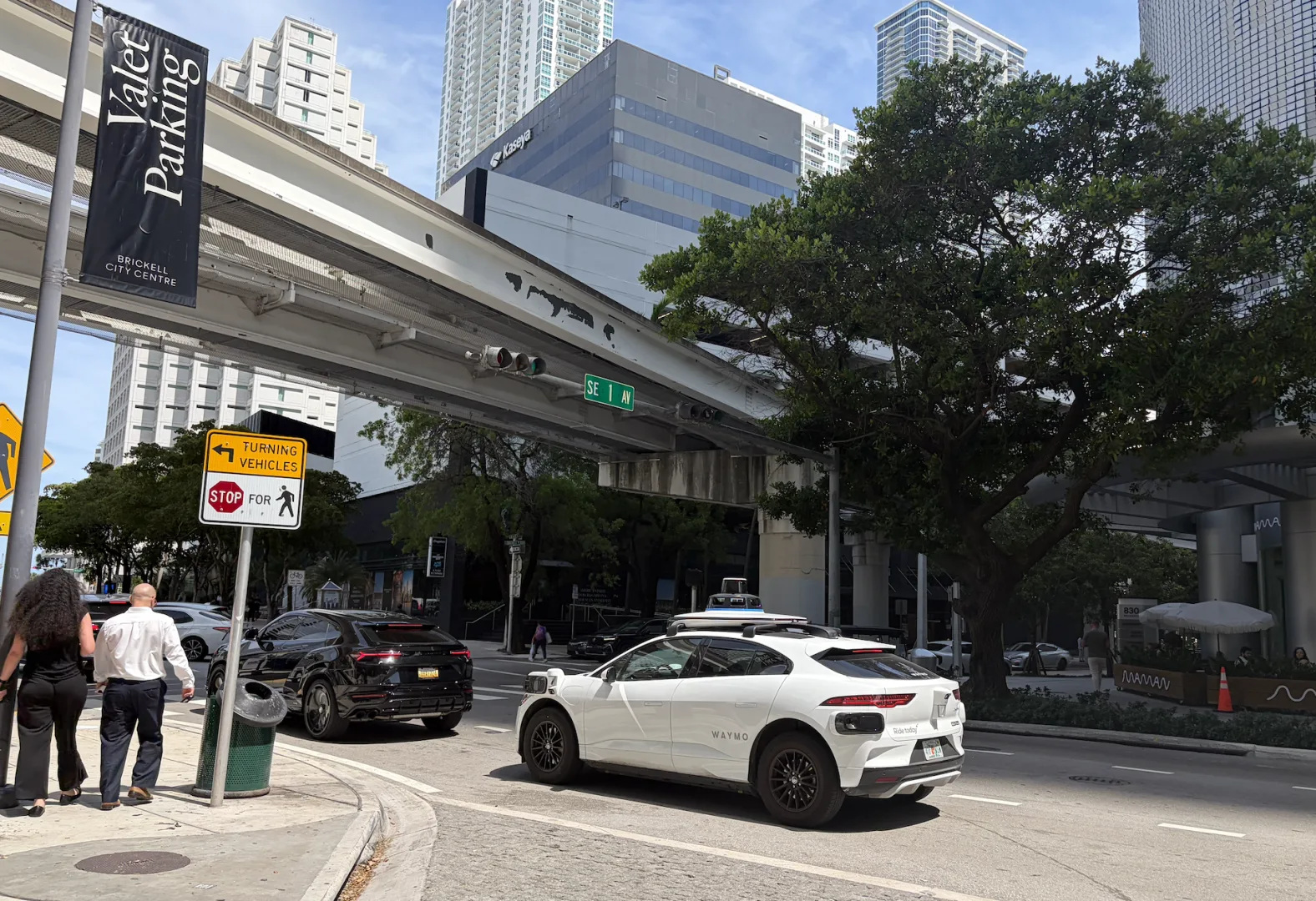 Waymo à Miami dans le quartier de Brickell