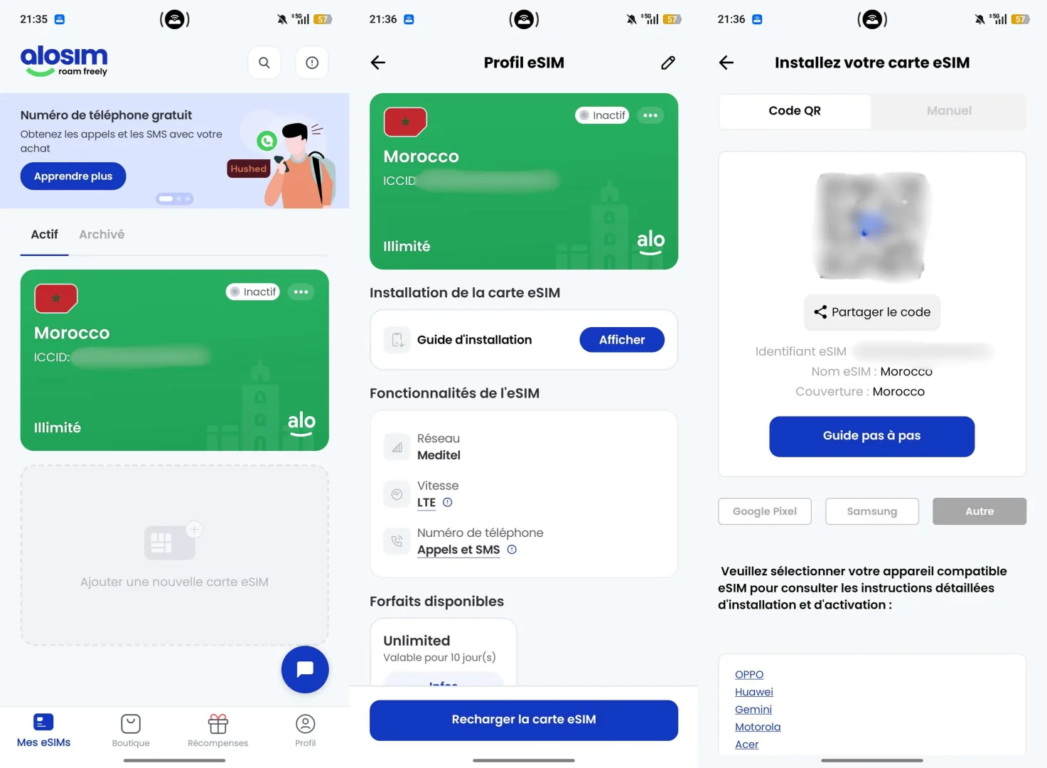 installer esim alosim