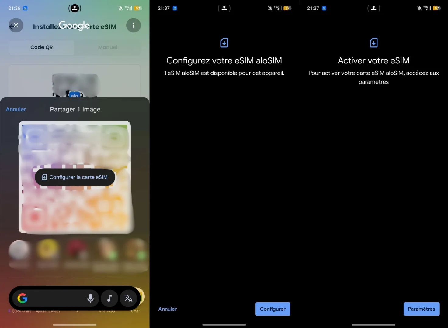 installer esim alosim