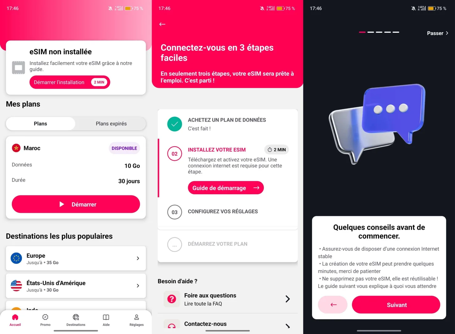 installer esim gomoworld