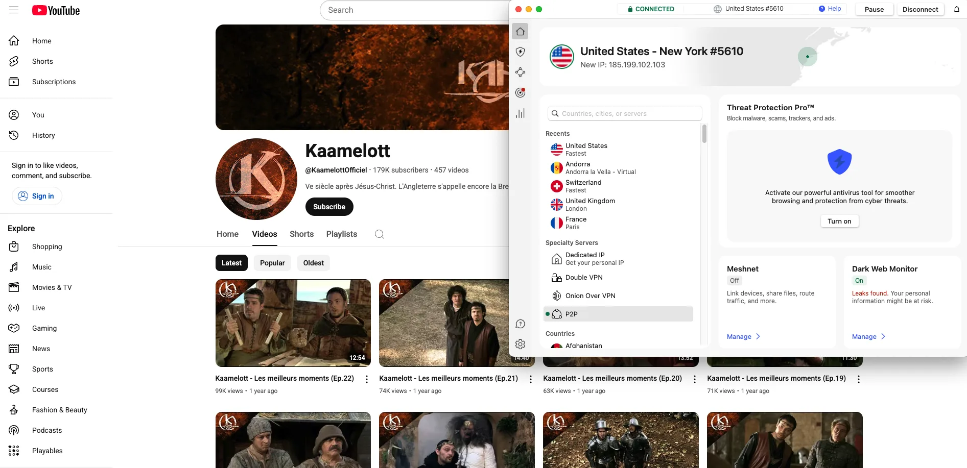 kaamelott débloque France youtube