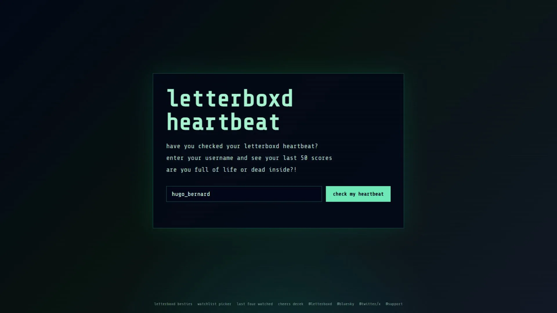 letterboxd heartbeat