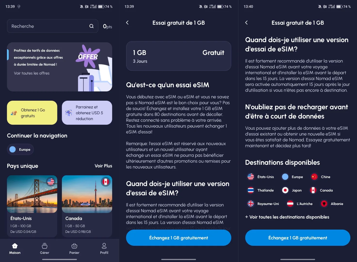 essai gratuit nomad esim